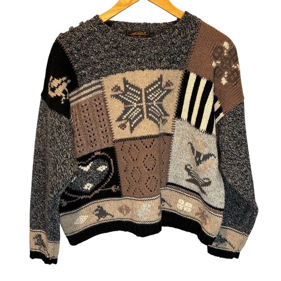 Vintage Eddie Bauer Winter Theme Wool Blend Sweater - size Large - Picture 1 of 5